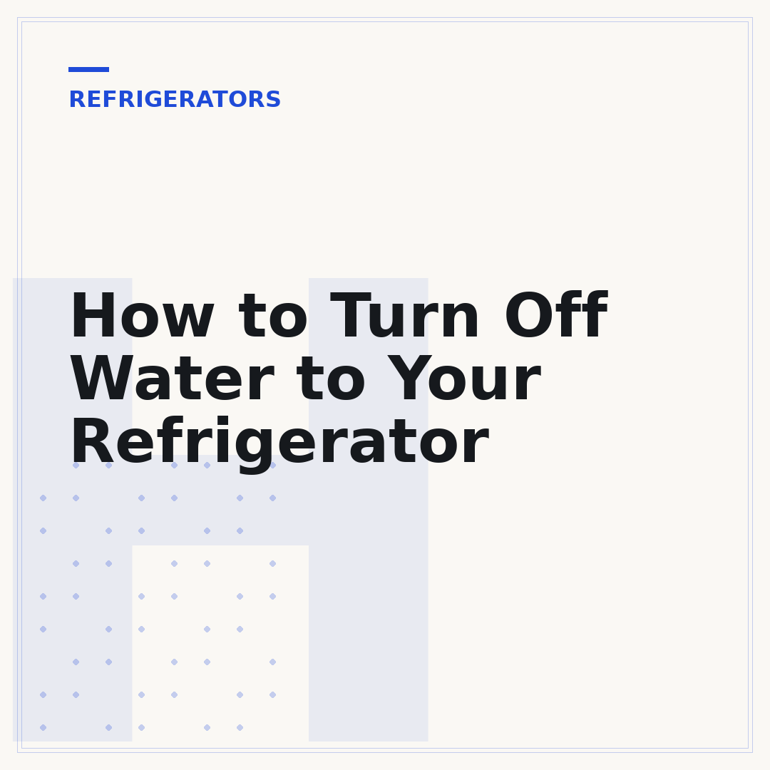 How to Turn Off Water to Your Refrigerator