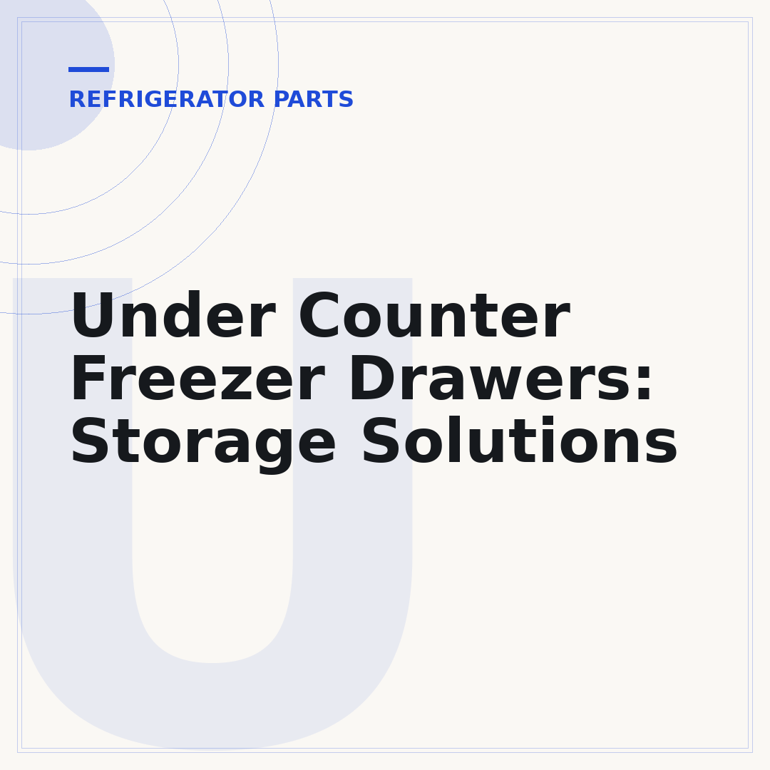 Under Counter Freezer Drawers: Storage Solutions