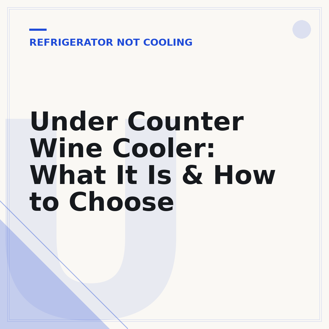 Under Counter Wine Cooler: What It Is & How to Choose