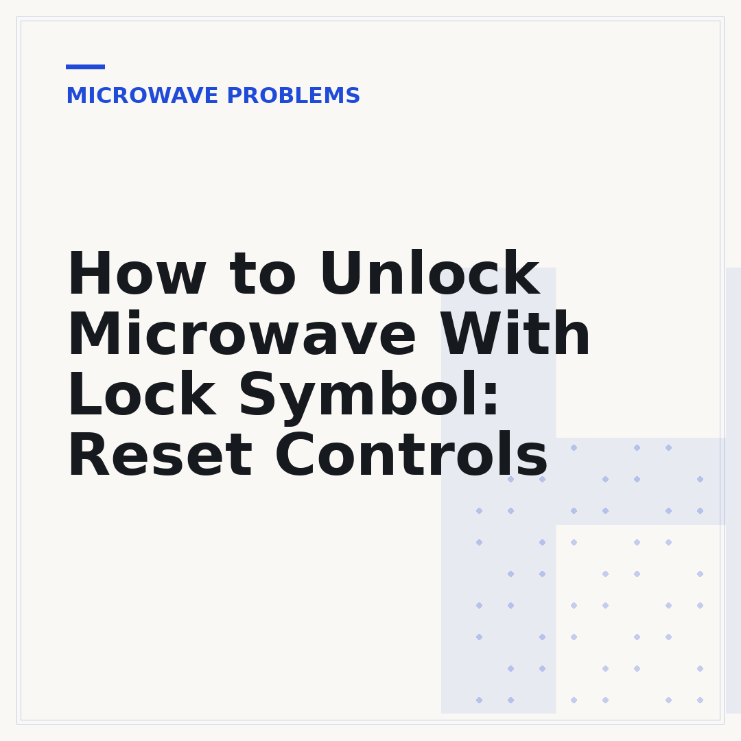 How to Unlock Microwave With Lock Symbol: Reset Controls