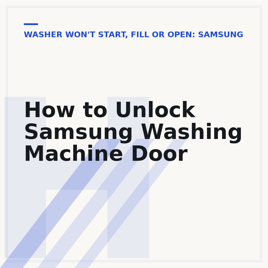How to Unlock Samsung Washing Machine Door