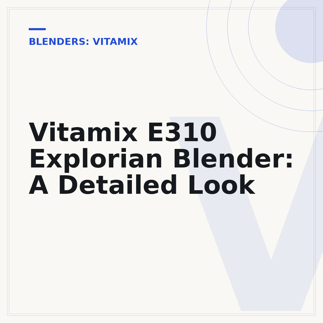 Vitamix E310 Explorian Blender: A Detailed Look