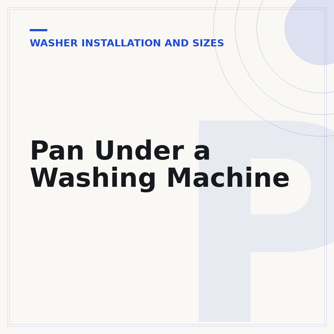 Pan Under a Washing Machine