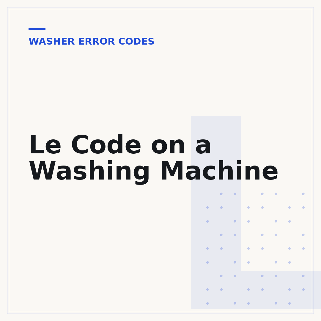 Le Code on a Washing Machine