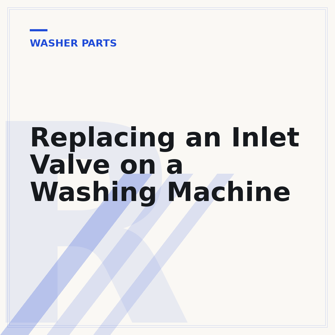 Replacing an Inlet Valve on a Washing Machine