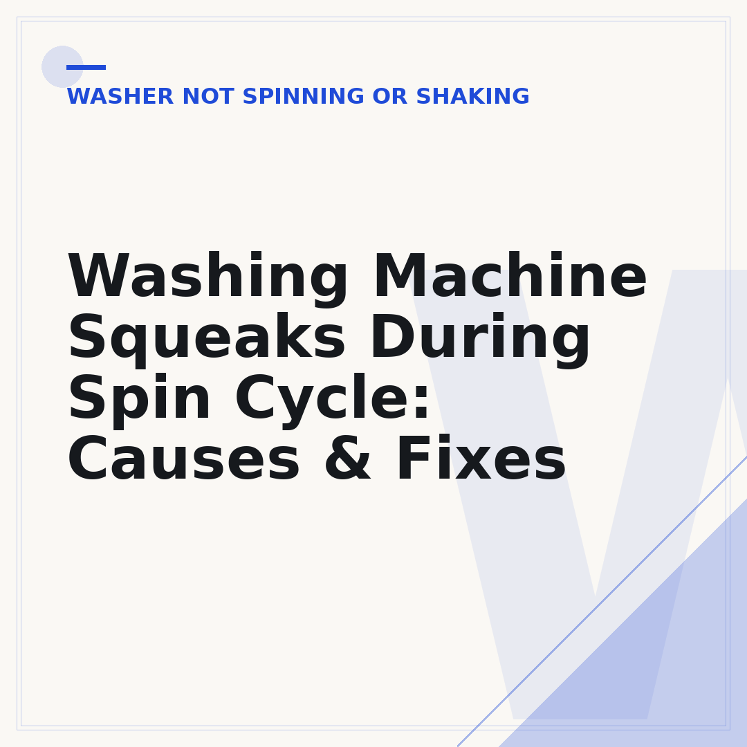 Washing Machine Squeaks During Spin Cycle: Causes & Fixes