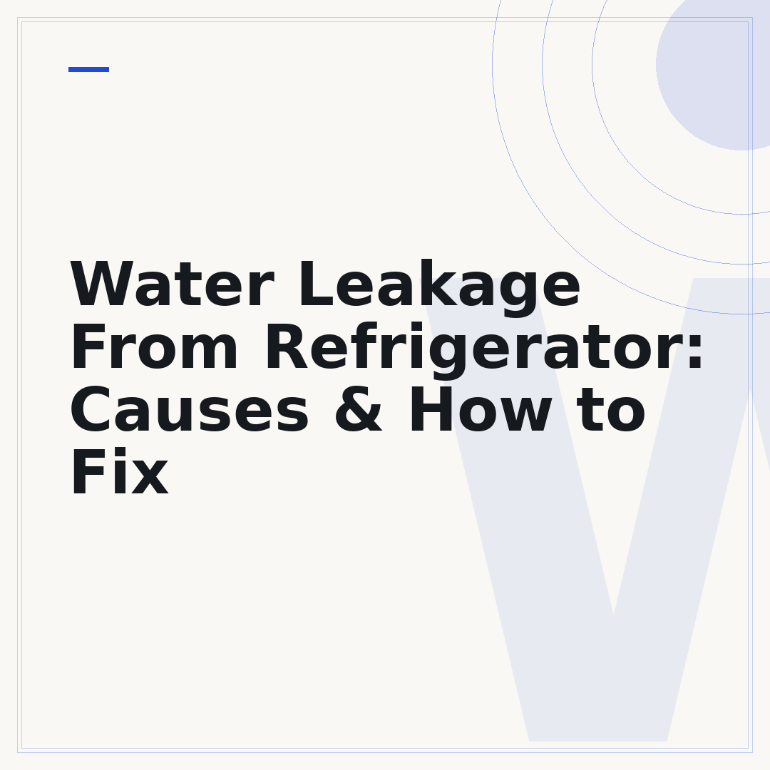 Water Leakage From Refrigerator: Causes & How to Fix