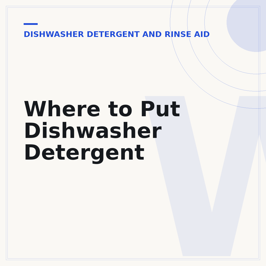 Where to Put Dishwasher Detergent