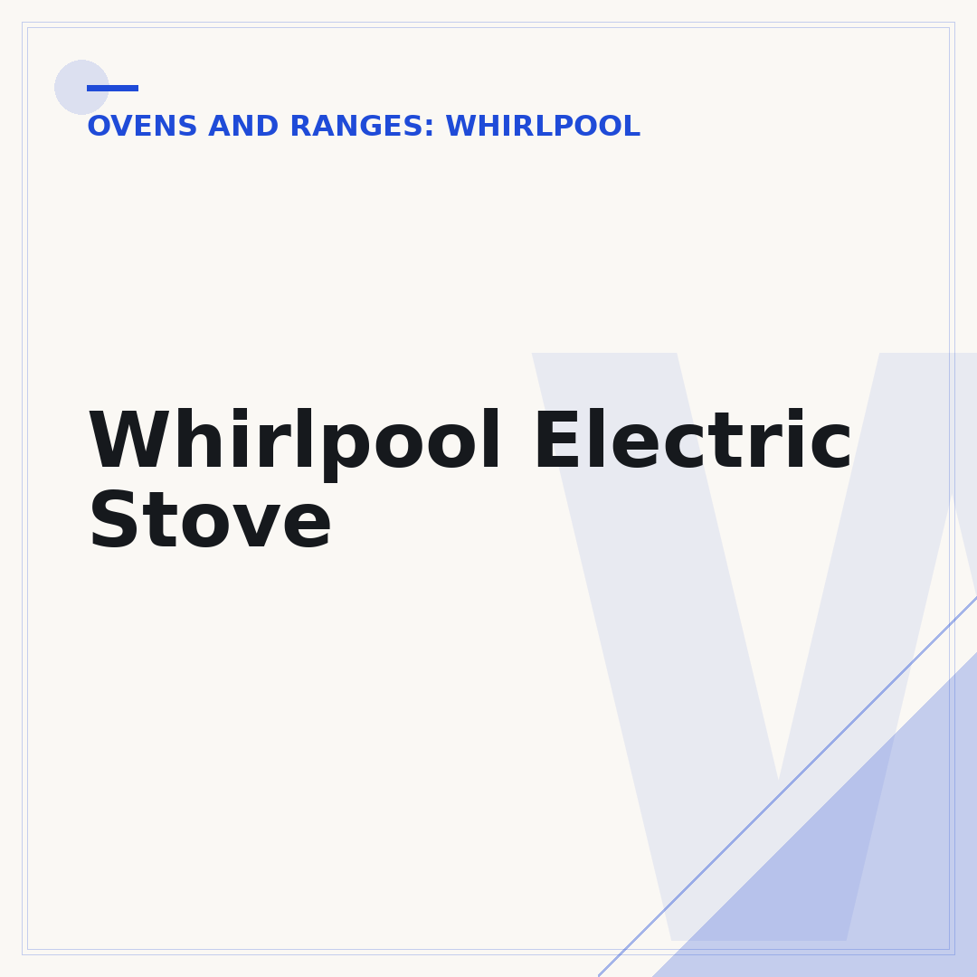 Whirlpool Electric Stove