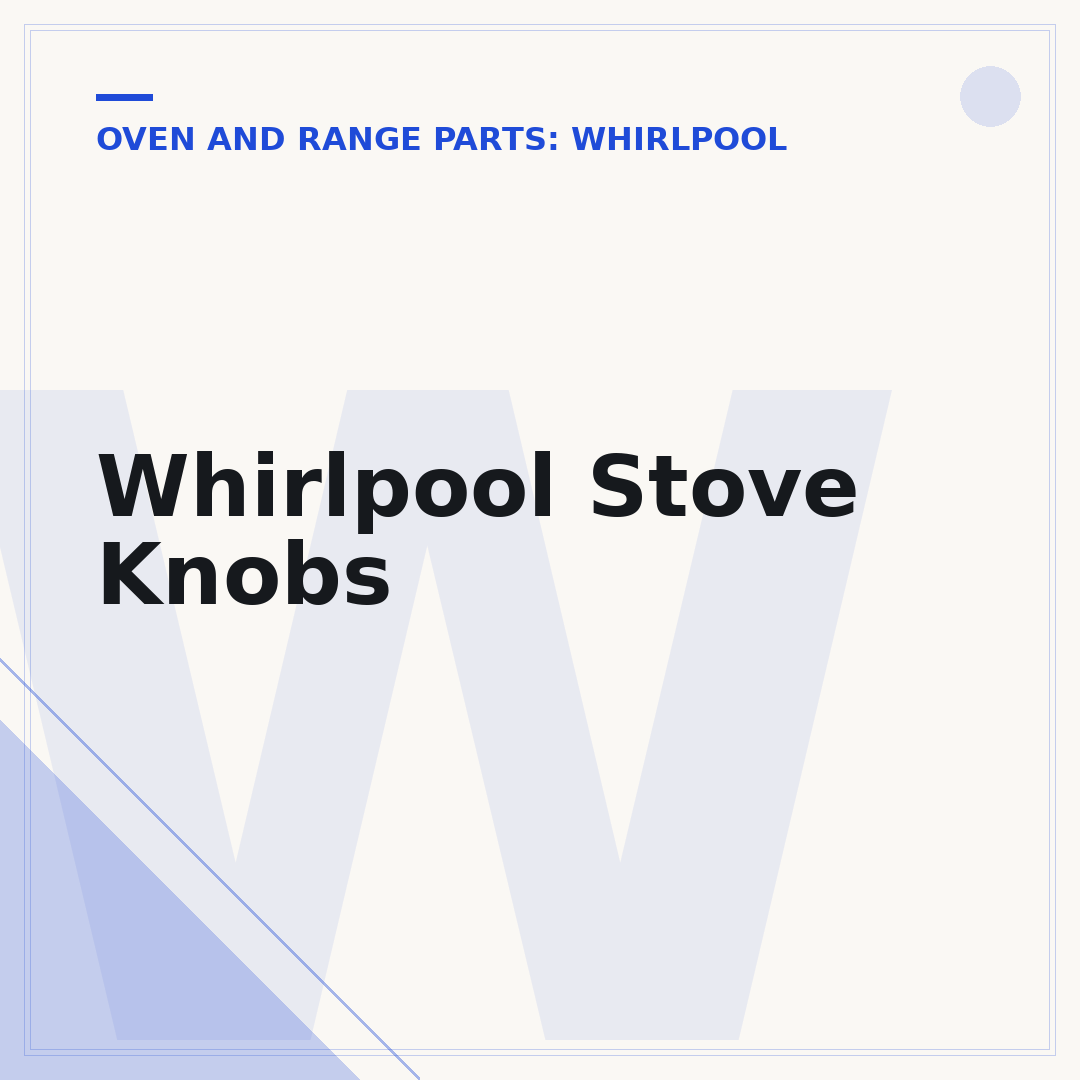 Whirlpool Stove Knobs