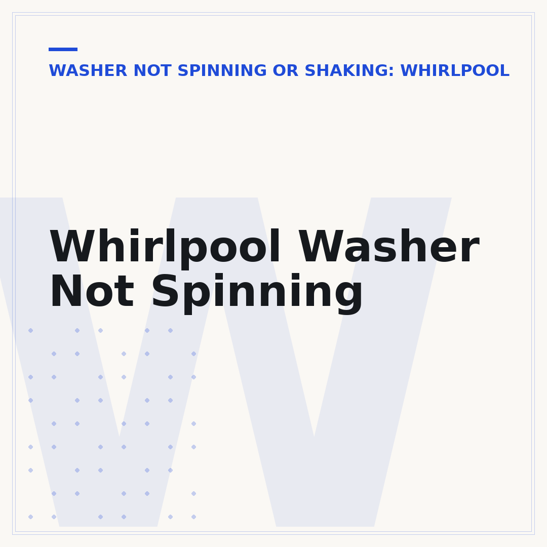 Whirlpool Washer Not Spinning