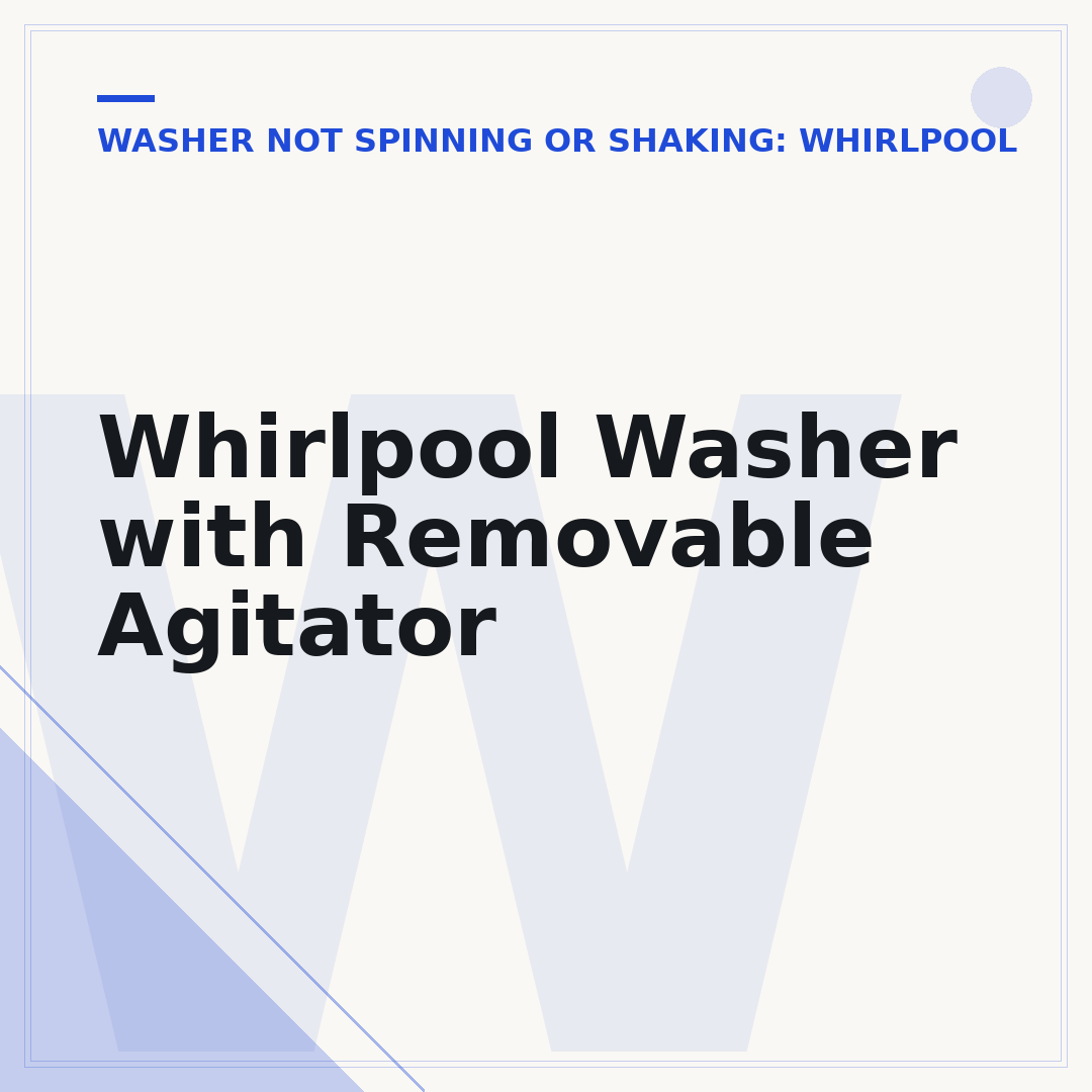 Whirlpool Washer with Removable Agitator