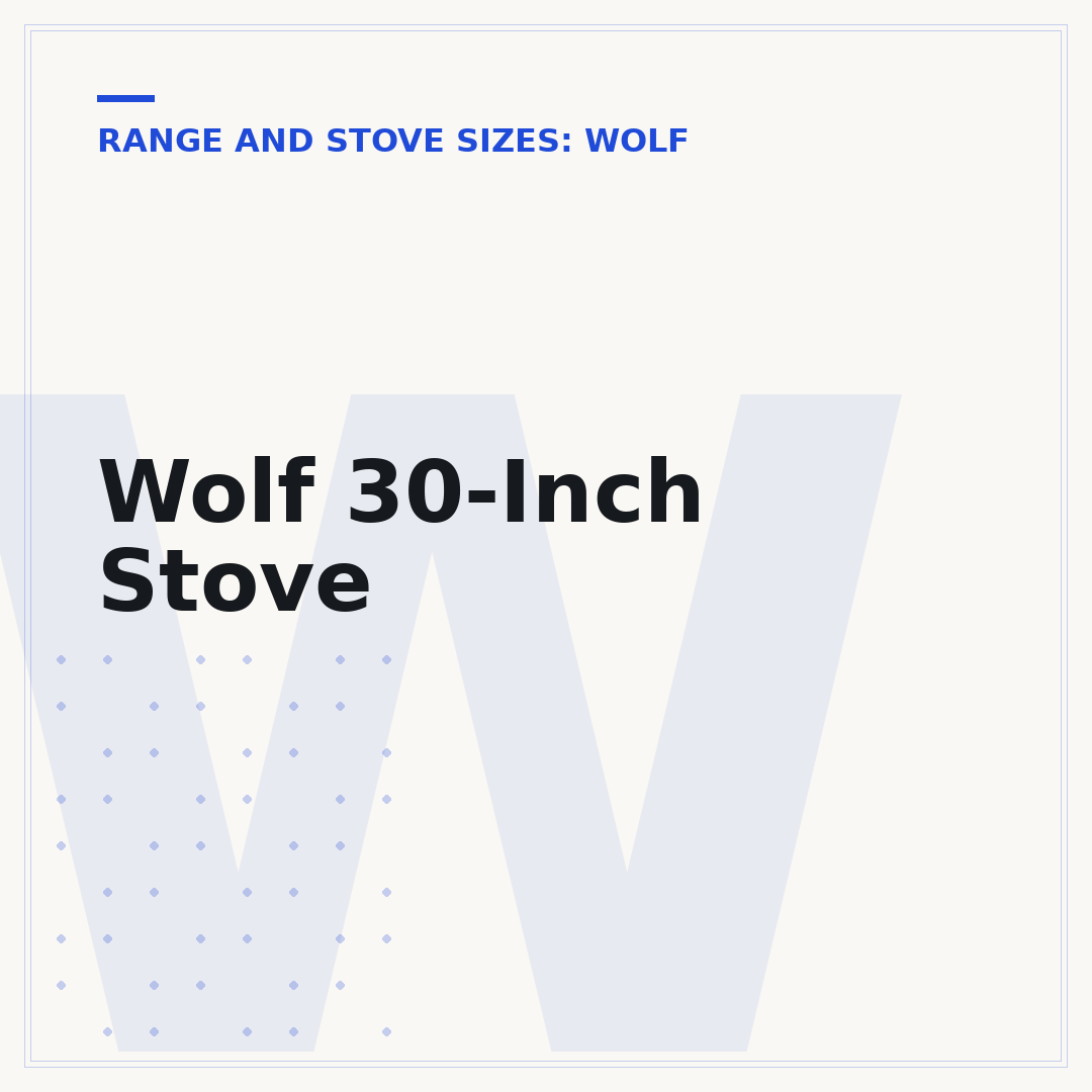 Wolf 30-Inch Stove