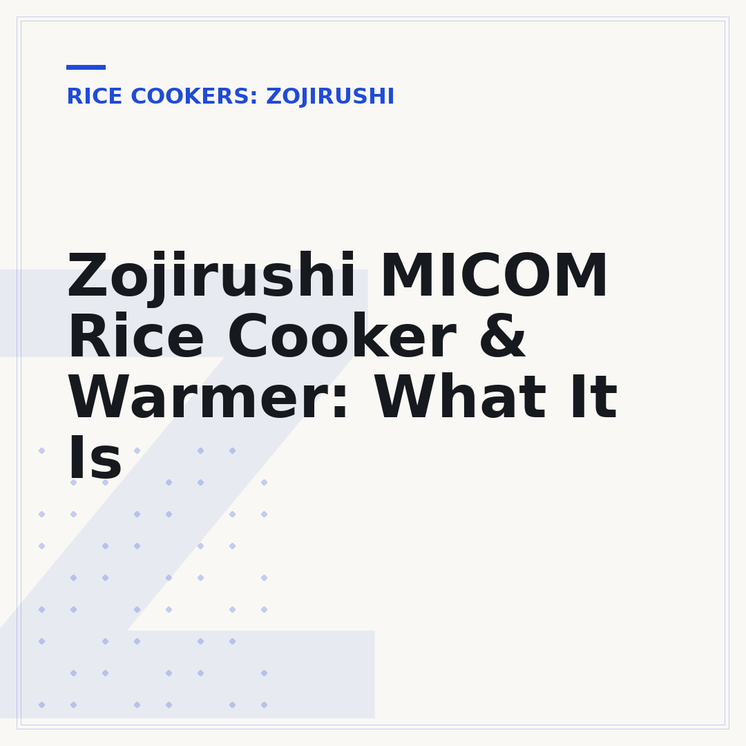 Zojirushi MICOM Rice Cooker & Warmer: What It Is